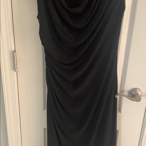 Draped Little Black Party Dress - Picture 3 of 4